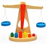 蒙氏教具 儿童早教益智玩具 仿真过家家玩具 天平称 木制平衡玩具