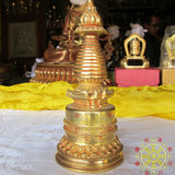 密宗藏传佛教用品 尼泊尔全鎏金舍利塔 如意佛塔 噶当佛塔可装藏