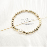 [HOBEA]轻珠宝定制14k注金珠手链混搭天然珍珠极品裸珠日韩系正品