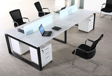 办公家具/简洁时尚上海办公桌/四人位/黑白员工桌/电脑桌/职员桌