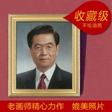 胡锦涛画像纯手绘油画人物肖像办公室宣传画领导人伟人名人定做