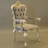 欧式餐椅 实木餐椅 新古典椅子 售楼部会所洽谈椅子 高级布艺餐椅