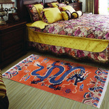 特价包邮新西兰羊毛藏毯手工雕花民族毯龙毯对子毯卧室床前毯定做