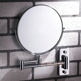 洗手间浴室全铜镀铬美容三倍放大双面化妆折叠伸缩镜子壁挂式特价