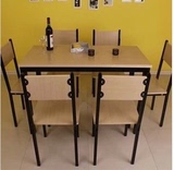 新款-饭店家庭用 餐桌椅/餐桌餐椅/钢木结构家具定制电脑桌椅一体