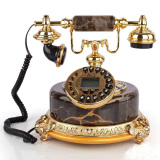 别墅高档电话机古典欧式仿古电话机木纹玉石客厅座机富贵和平包邮