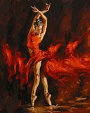 diy数字油画 人物客厅风景美女大幅手绘填色数码装饰画 芭蕾舞蹈