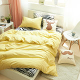床上用品北欧简约风全棉纯色素色斑马纹被套床单床笠纯棉四件套夏