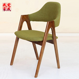 简约经典软包餐椅学习椅北欧风格时尚餐厅椅子咖啡椅休闲椅实木