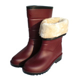 冬季时尚大码雨鞋加绒加棉男式女式中筒雨靴韩版超软保暖防水鞋