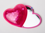 正品代购美国BBW女生必备糖果色心形折叠旋转便携随身化妆镜子