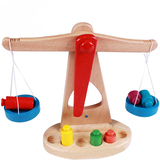 包邮 蒙氏教具 木制天平枰玩具 宝宝平衡游戏 木质益智儿童玩具