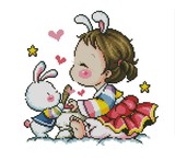 十字绣高清重绘图纸/源文件/soda/so-G54 韩国卡通 情侣兔子 女