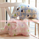 创意毛绒卡通大象两用空调毯午休抱枕靠垫儿童珊瑚绒毯子生日礼物