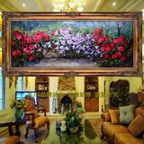 纯手绘油画新古典花卉简欧式餐厅客厅装饰有框画挂画现代中式田园
