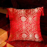 红木沙发靠垫中式古典绸缎喜庆靠背明清仿古中国风抱枕坐垫包邮