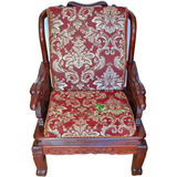 红木沙发坐垫 连体实木椅垫 加厚海绵带靠背垫子 布艺沙发套子