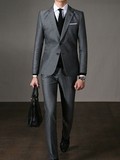 韩国代购男装西服套装深灰色韩版修身职业上班白领西装新郎礼服