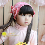 蝴蝶结长发假发发带 含刘海婴儿童顺直长发发带  粉色公主发饰