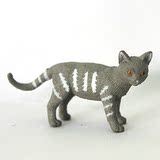 safari 仿真动物模型玩具 宠物猫 灰色虎斑猫