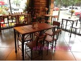 特价 欧式美式乡村松木铁艺餐椅LOFT工业风格休闲椅酒吧椅咖啡