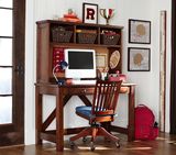 美式乡村实木书桌 比邻复古地中海欧式简约风格书桌/带书柜的书桌