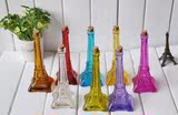 小号彩色埃菲尔铁塔玻璃瓶 木塞玻璃瓶 许愿瓶  工艺玻璃瓶漂流瓶