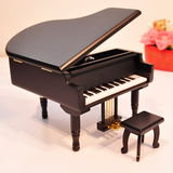 正品个性木质DIY刻字钢琴音乐盒八音盒 女友生日礼物创意精品实用