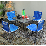 科尔曼迷你铝桌五件套加厚海绵折叠椅户外折叠桌椅套装自驾野餐
