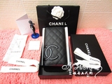 欧洲代购Chanel香奈儿 双C康鹏长款对折皮夹 钱包 粉色内里