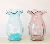 特价/新古典仿真花艺绿植/欧式/马蹄莲口浮雕玻璃花瓶