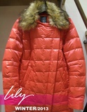LILY专柜正品代购2013冬羽绒服第五波113450I1444深粉色M码