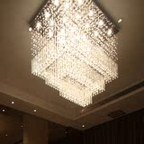 现代水晶客厅灯复式吊线水晶灯客厅吊灯吸顶灯/卧室餐厅水晶帘灯
