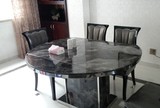 温州新达家具顺尔达上海现代不锈钢折叠伸缩变形两用仿大理石餐桌