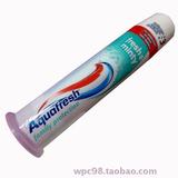 正品进口英国Aquafresh家护直立式三色彩条薄荷清新美白牙膏100ML
