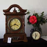 座钟实木摆钟客厅古典时尚创意复古座钟欧式仿古台钟田园钟表