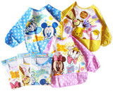 迪士尼防水反穿衣 迪斯尼儿童罩衣 婴儿围嘴围兜 宝宝吃饭衣长袖