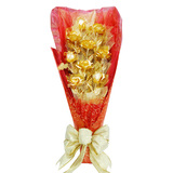 9支型红色金玫瑰花束 浪漫礼物送女友老婆生日创意情人节表白礼物