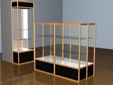 特价精品展柜玻璃展示柜化妆品柜方形立柜饰品柜台钛合金货架