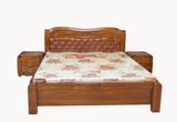 特价榆木床 牛皮软靠 老榆木家具全实木床 新中式1.8米双人床卧室
