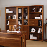 厂家直销单个整体胡桃色书柜 特价简约现代中式创意橡木书柜6F001