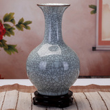 058景德镇陶瓷花器现代家居装饰品摆件仿古裂纹釉官窑创意花瓶