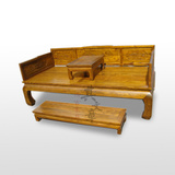 仿古明清古典现代中式实木榆木家具雕花罗汉床罗汉榻沙发休闲躺椅