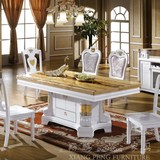 高档欧式大理石橡木餐桌 品牌长方形实木餐桌 大客厅多人餐桌椅