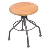 新品特价 仿古老松木铁艺凳吧凳 旋转凳 可调节高度 餐凳 美式