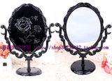 安娜苏玫瑰雕台式化妆镜 单面旋转镜子公主 梳妆镜 美容镜 韩国