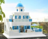 地中海风格DIY小屋成品希腊爱琴海甜蜜旅途创意模型灯光结婚礼物