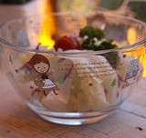 韩国碗沙拉碗泡 米饭碗 套装玻璃碗拌面碗情侣碗植物花卉手绘1个