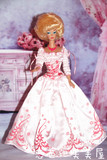 高档芭比娃娃外贸粉色婚纱礼服 大裙子 公主裙 蓬蓬裙 仙子裙