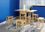 包邮餐桌折叠餐桌实木餐桌松木折叠餐桌椅组合一桌四凳免安装